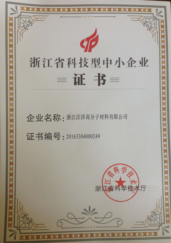 浙江省科技型中小企業(yè)證書(shū)